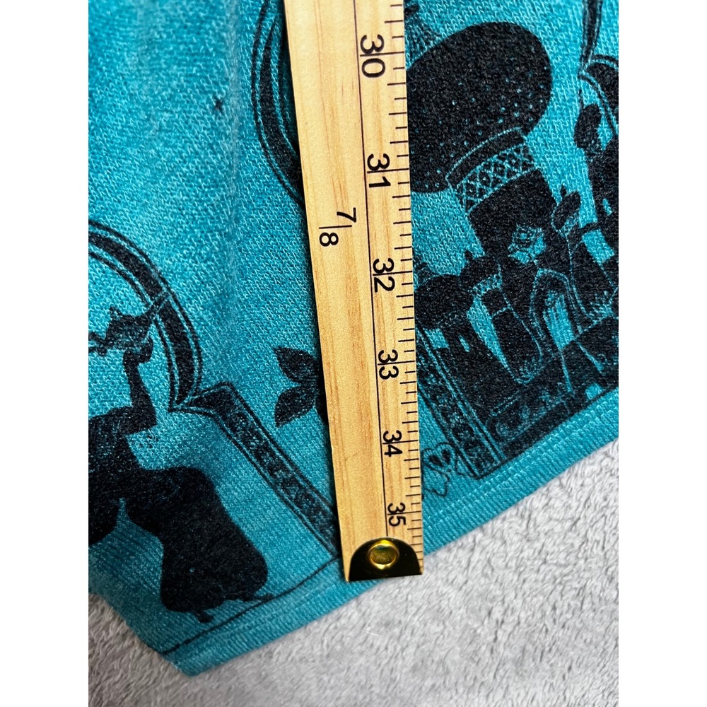 Disney Aladdin Jasmine Genie Teal Draped Open Front Cardigan Large LG Teal Black - Picture 7 of 8